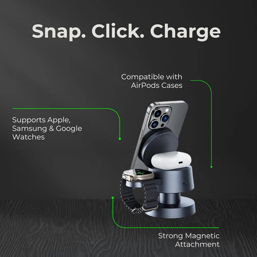 5 in 1 Wireless Fast Magnetic Charger With Smart Light.